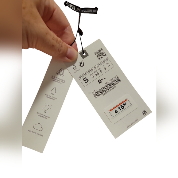 Zara, NWT, Paisley Ruffle Crop Top, V-Neck, Orange & Pink, Stretchy,Women's sz S - Picture 4 of 4